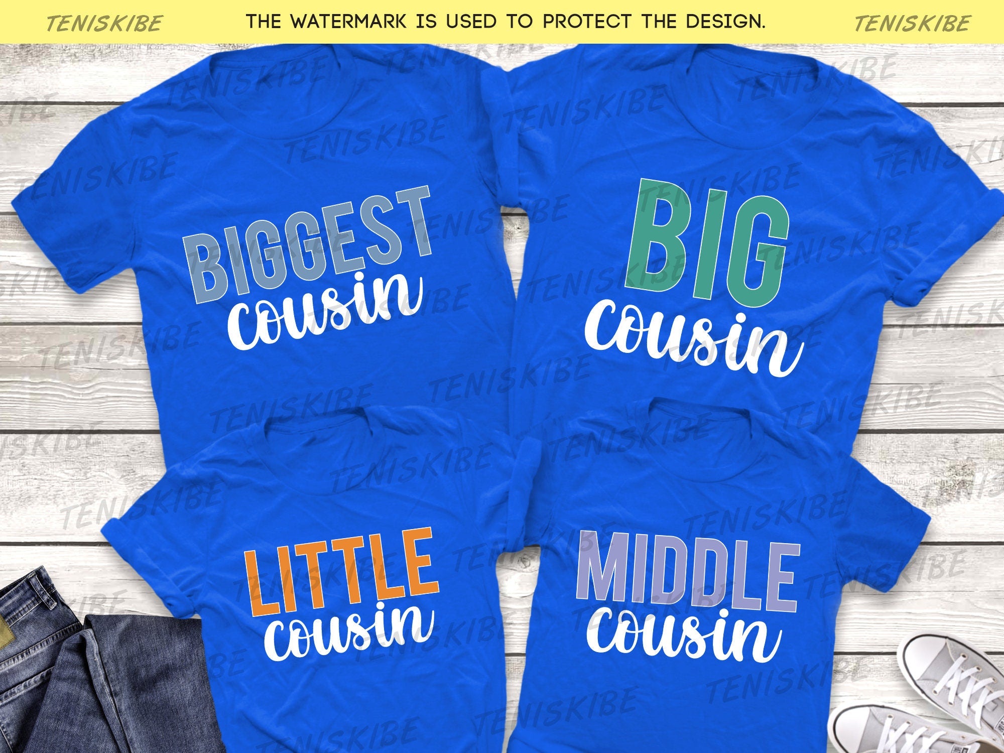 Biggest Cousin, Big Cousin, Middle Cousin, Little Cousin - Family Reunion Shirts