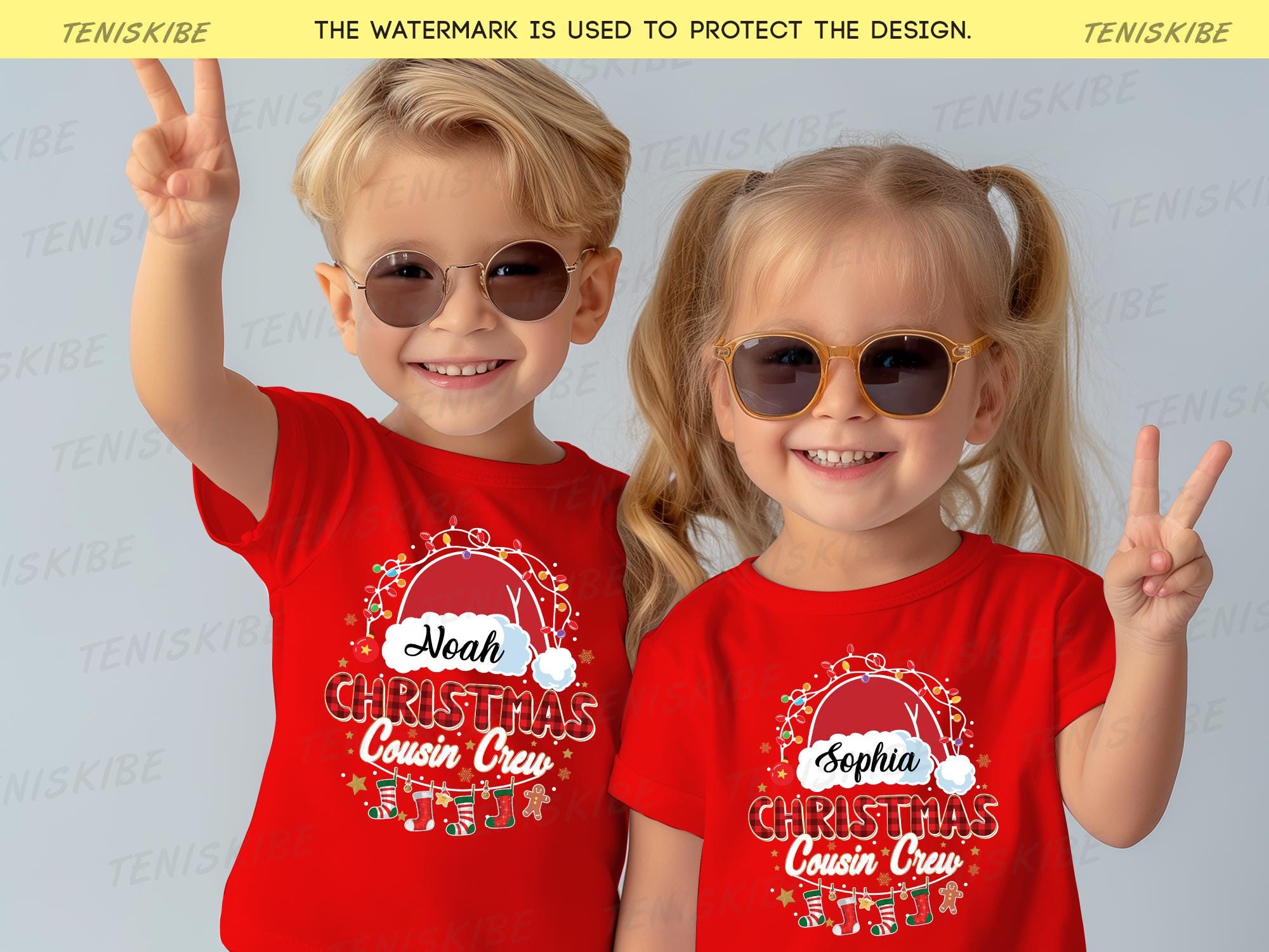 Personalized Cousin Crew Christmas T-shirts