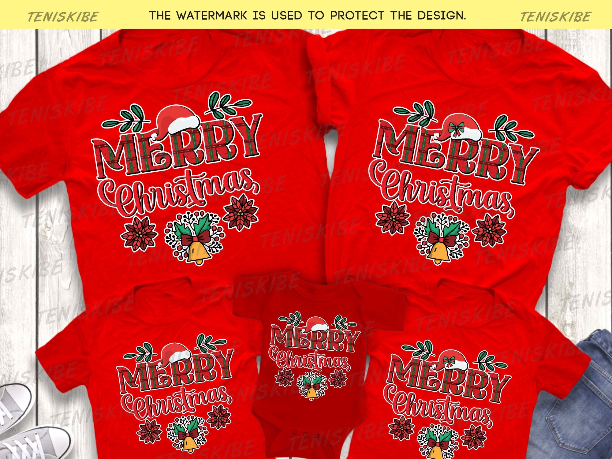 Merry Christmas Santa Hat T-shirt