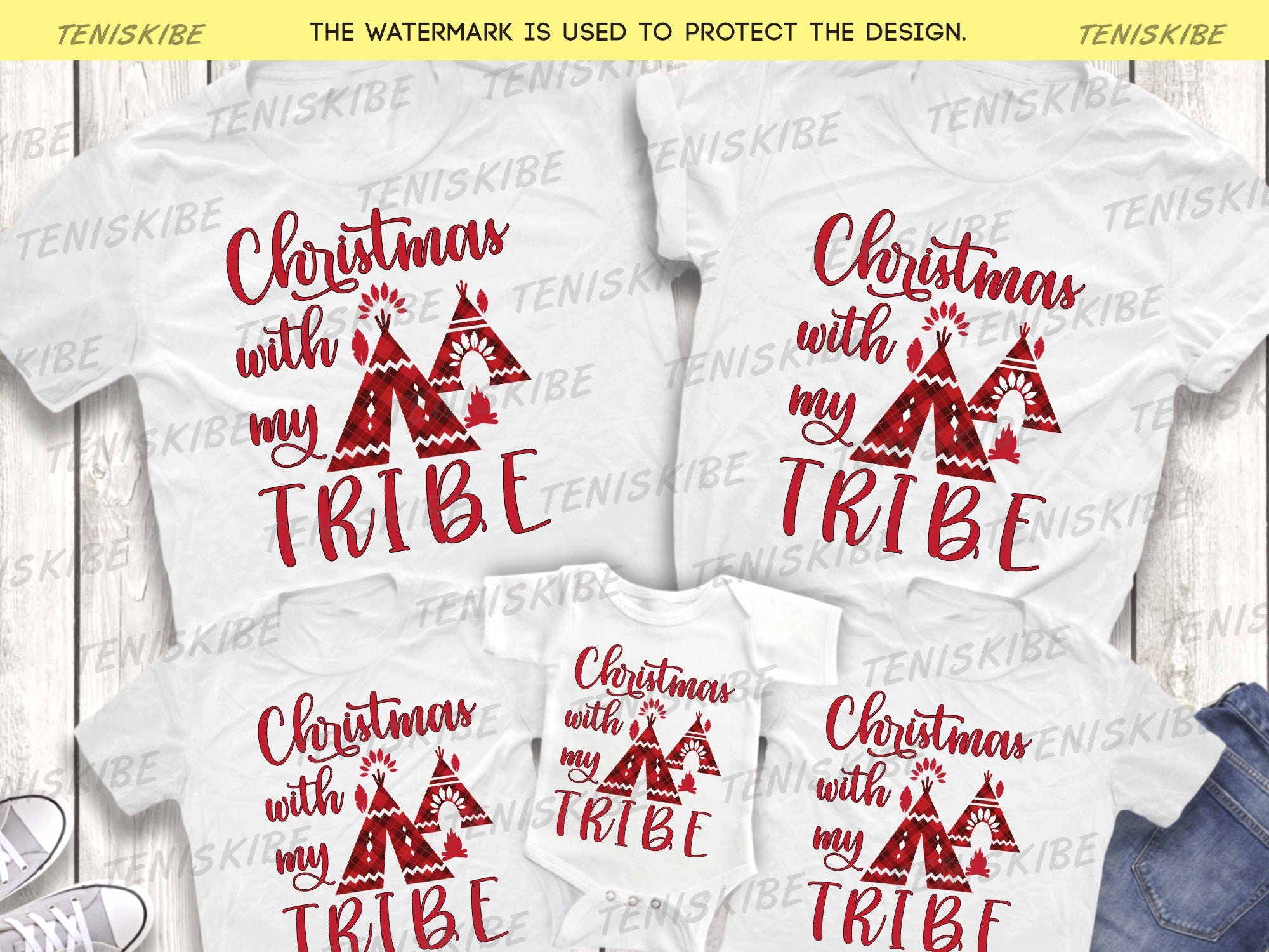 Christmas With My Tribe T-shirt