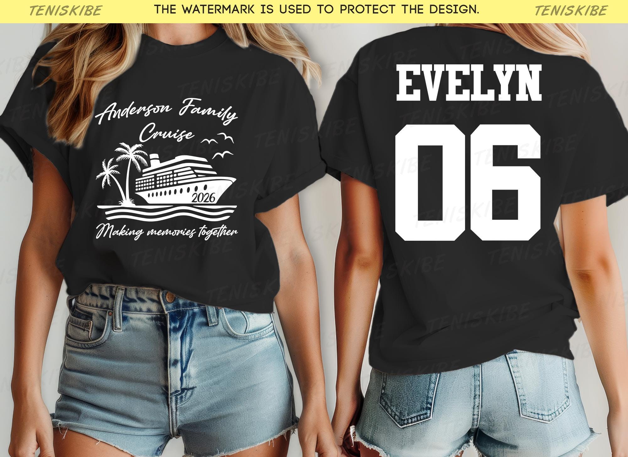 Custom Cruise Famiy Shirts, Front and Back Cruise T-shirt
