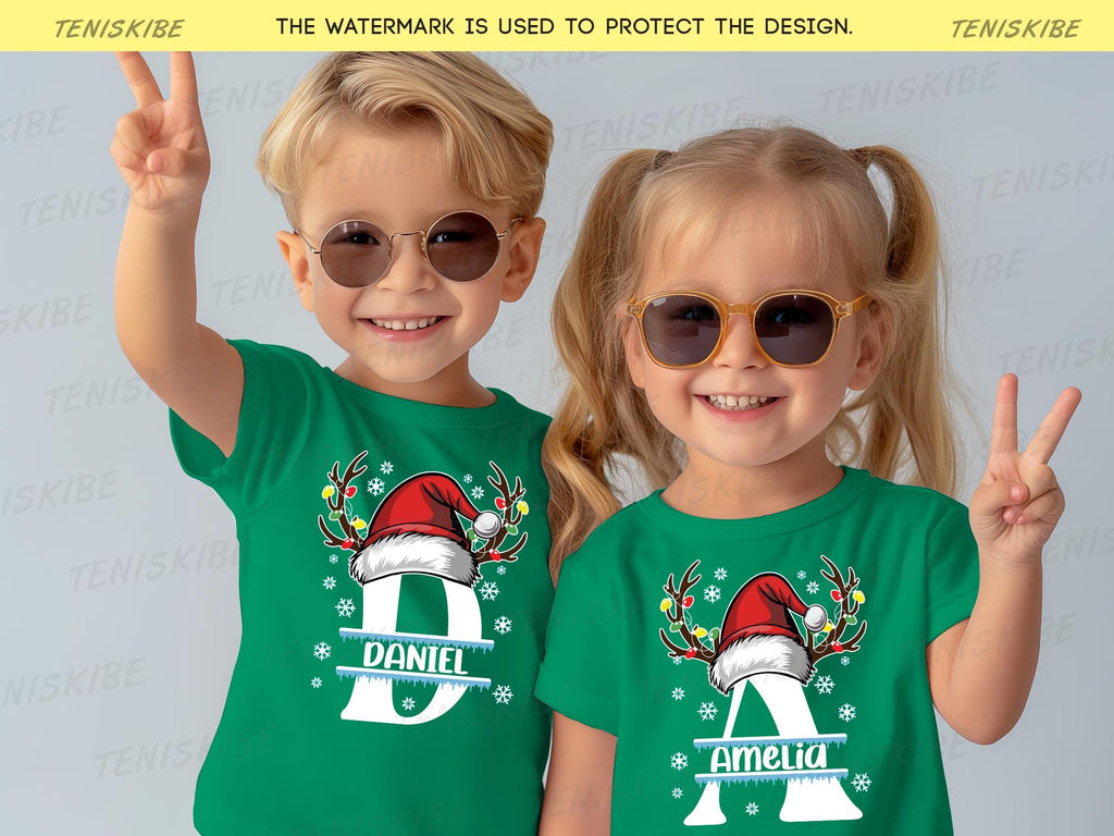 Custom Name Monogrammed Christmas T-shirt