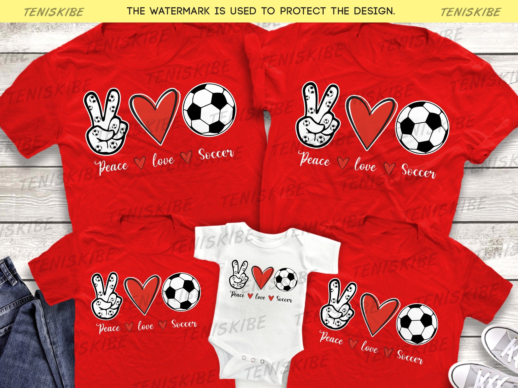 Peace Love Soccer T-shirt