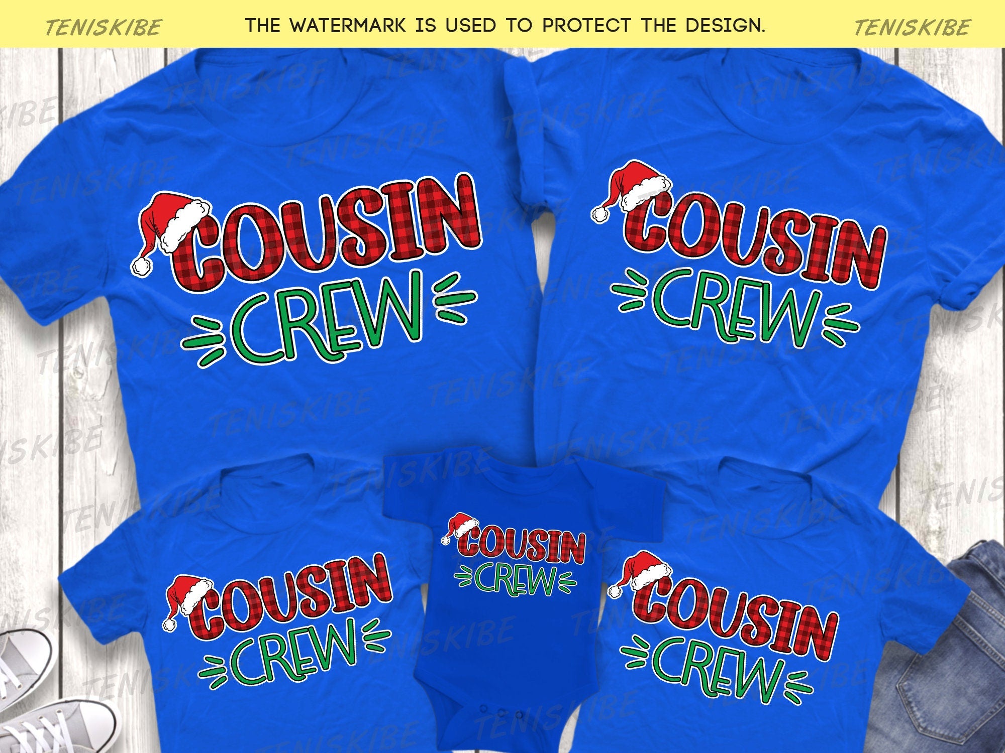 Matching Christmas Cousin Crew T-shirts