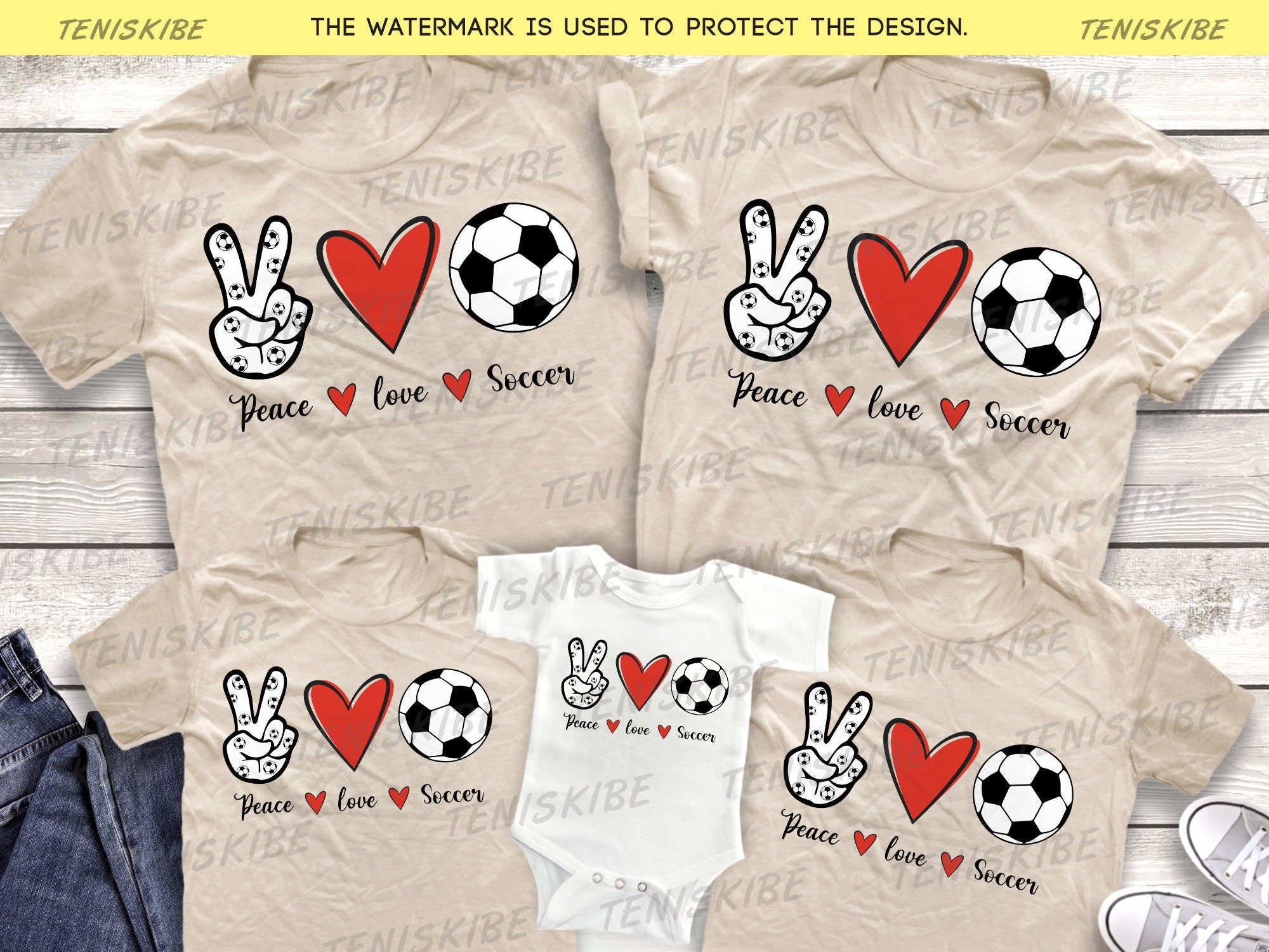 Peace Love Soccer T-shirt