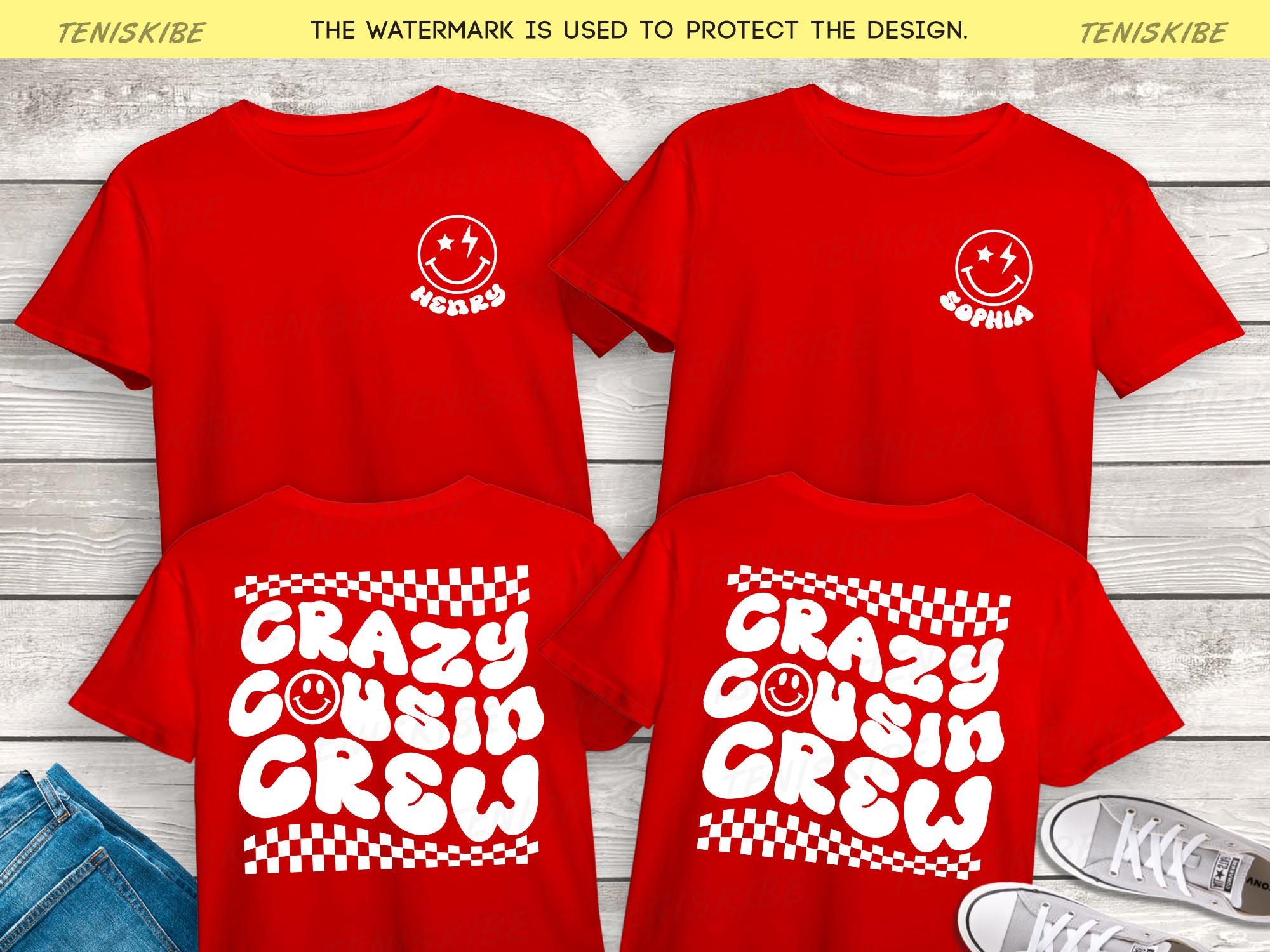 Custom Name Crazy Cousin Club Shirts