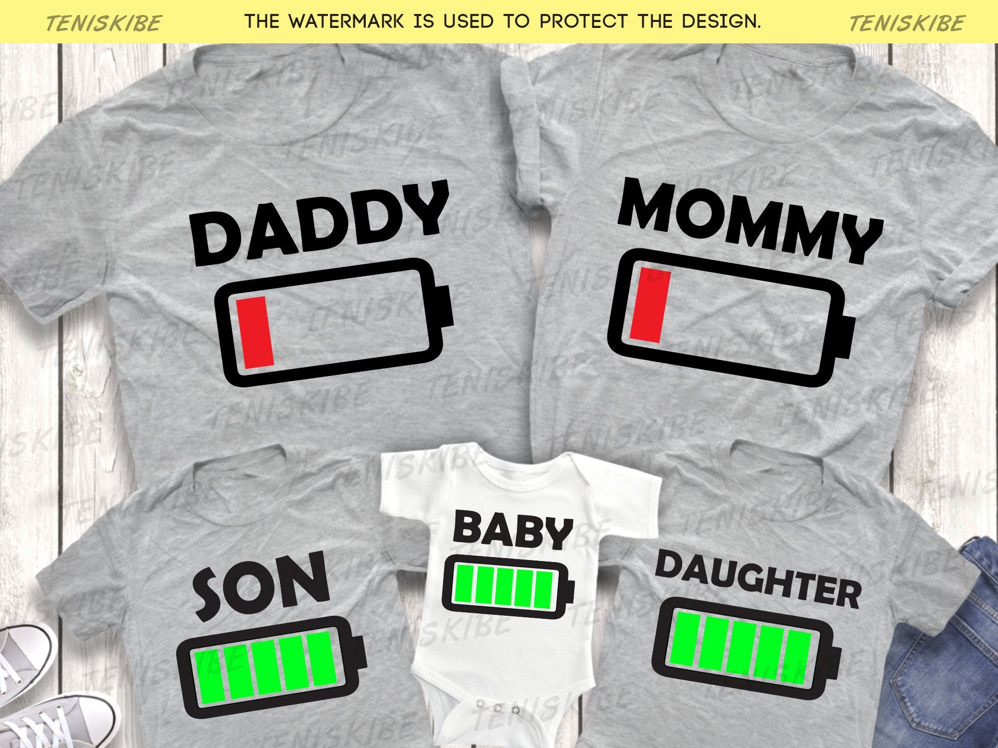 Family Battery Matching Shirts