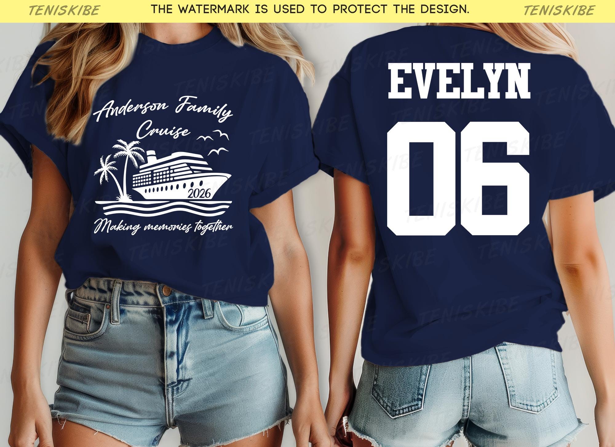 Custom Cruise Famiy Shirts, Front and Back Cruise T-shirt