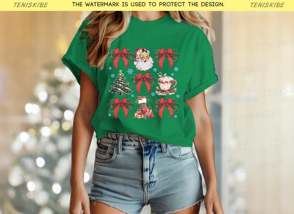 Christmas Coquette Bow T-shirts