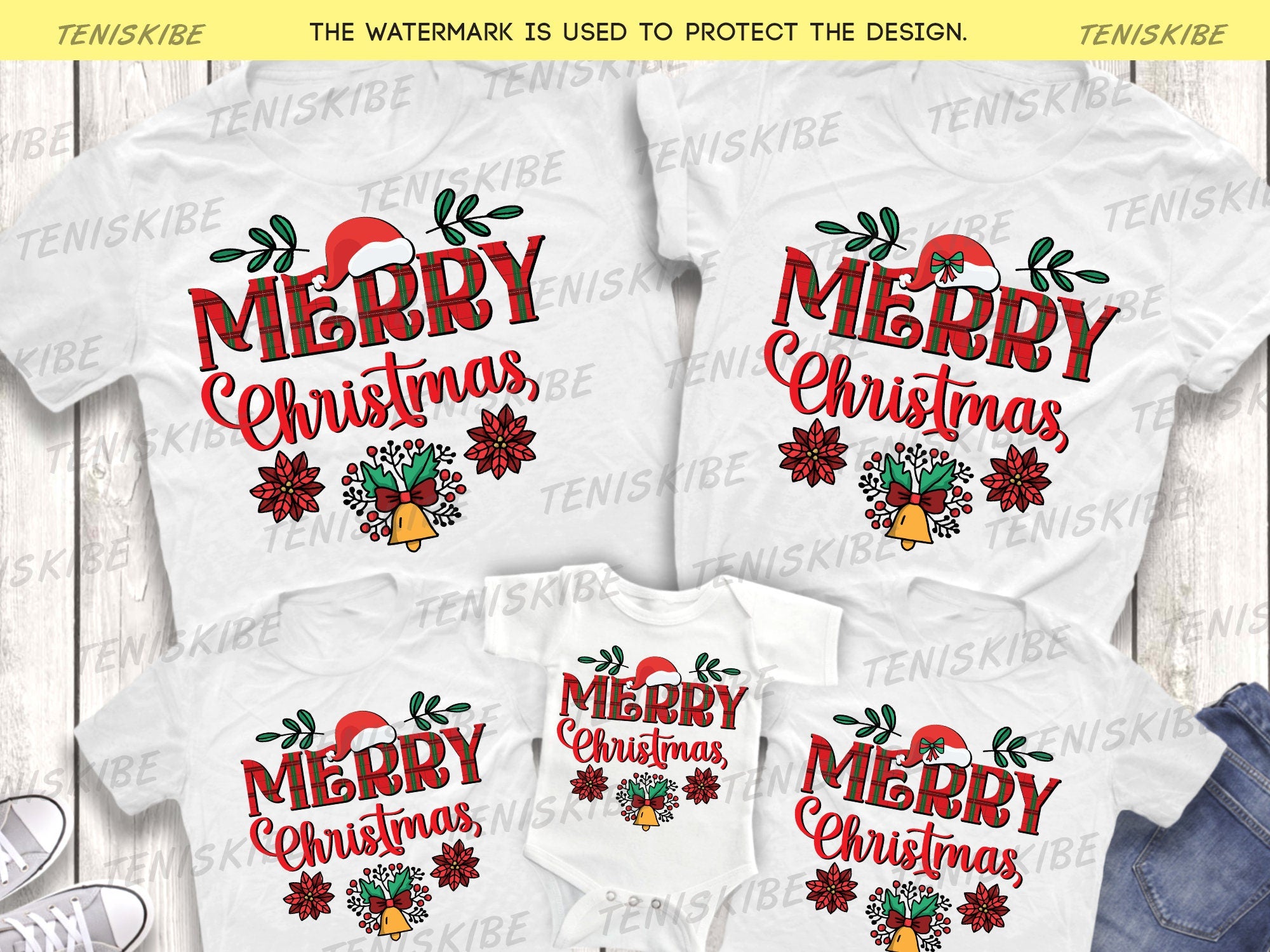 Merry Christmas Santa Hat T-shirt