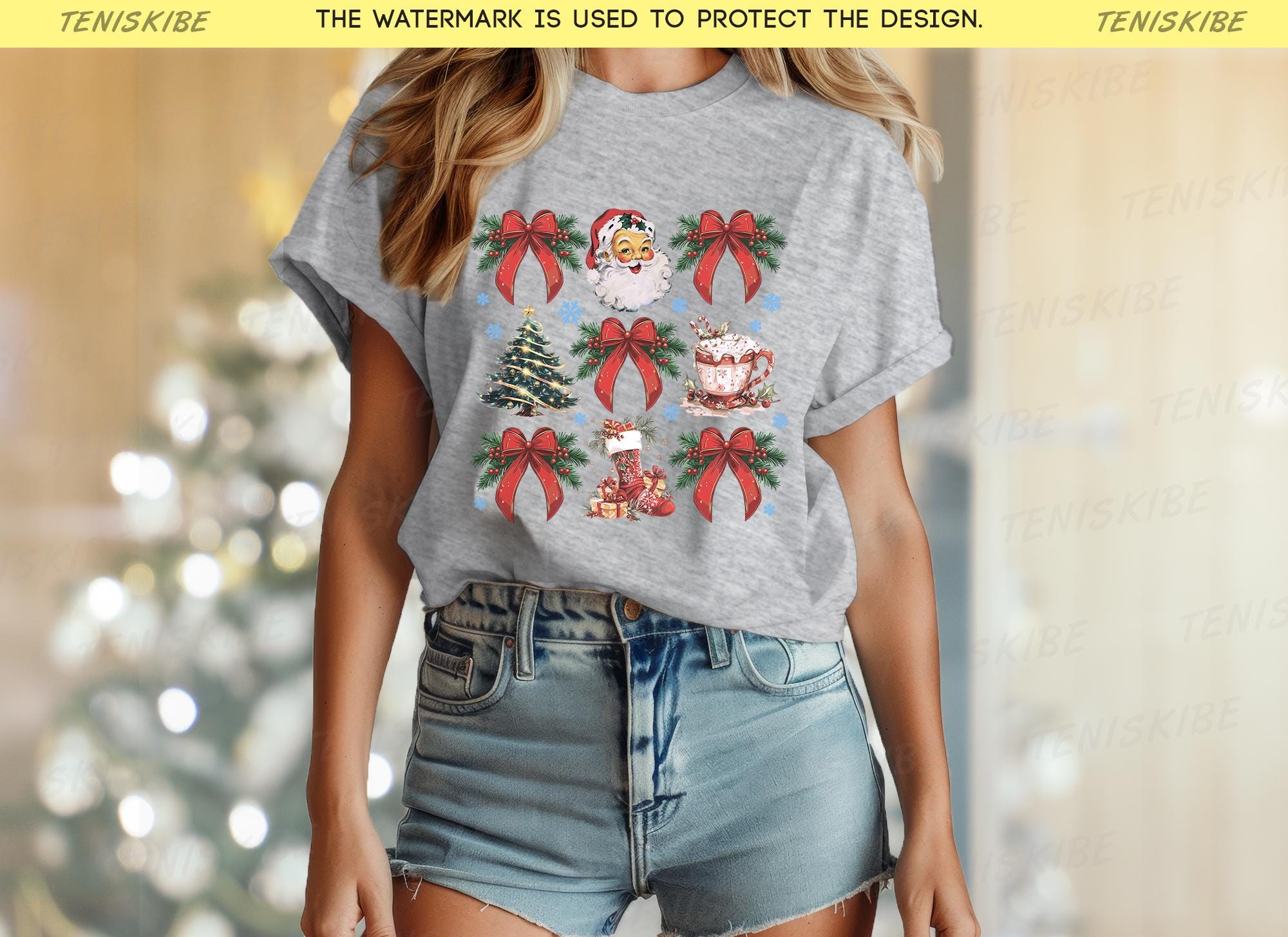 Christmas Coquette Bow T-shirts