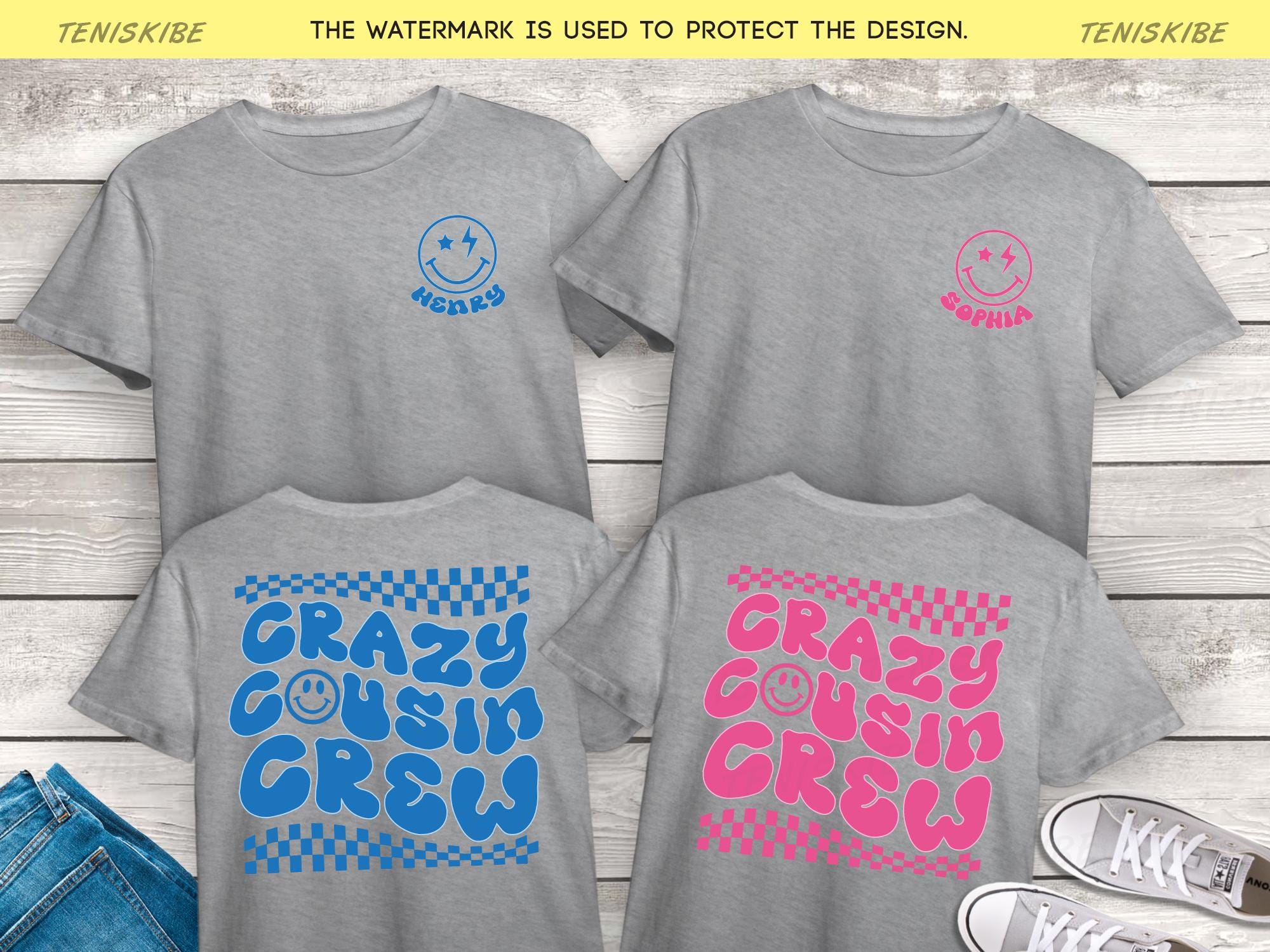 Custom Name Crazy Cousin Club Shirts