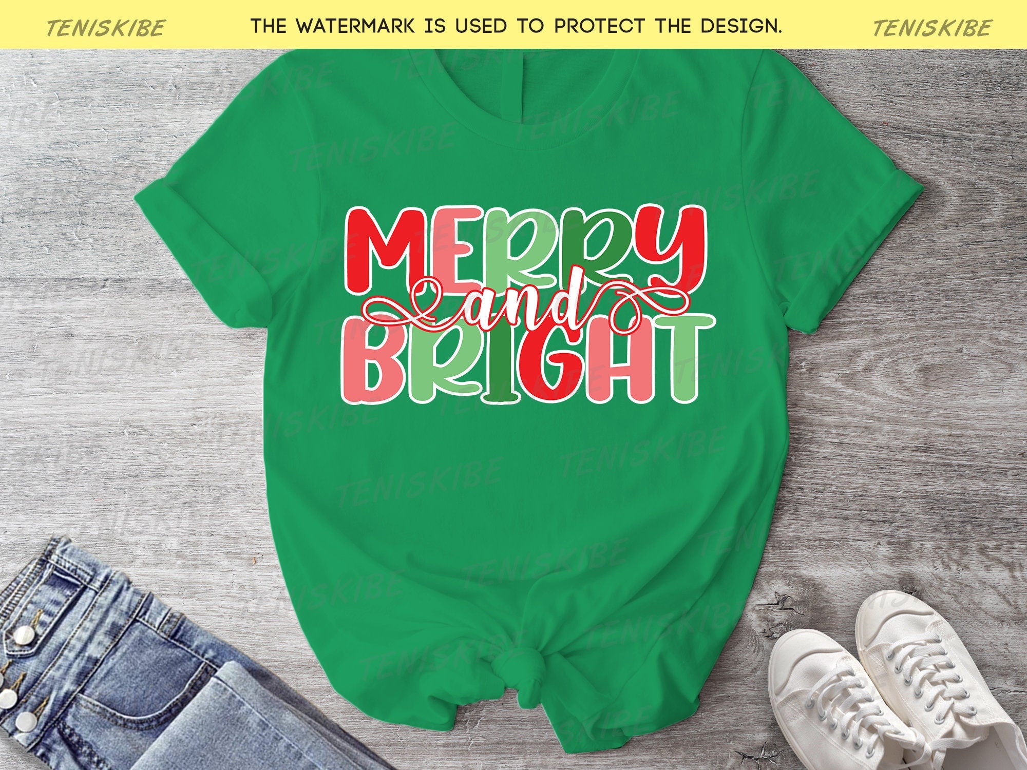 Merry And Bright Christmas T-shirt