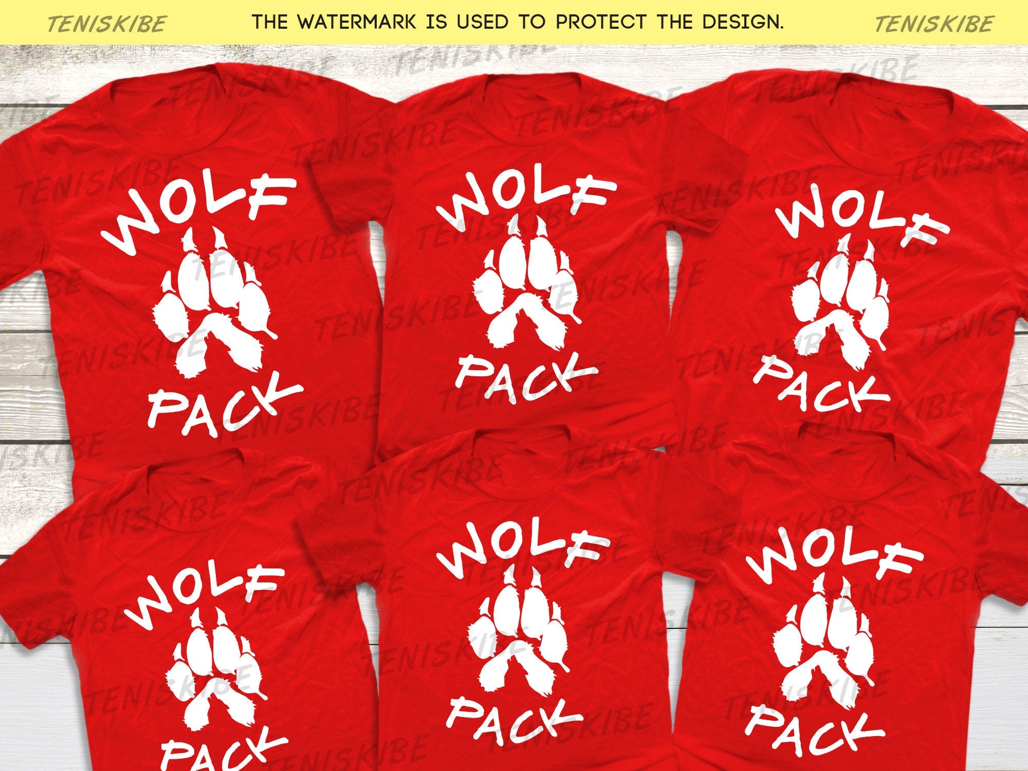 Matching Family Wolf Pack T-shirts