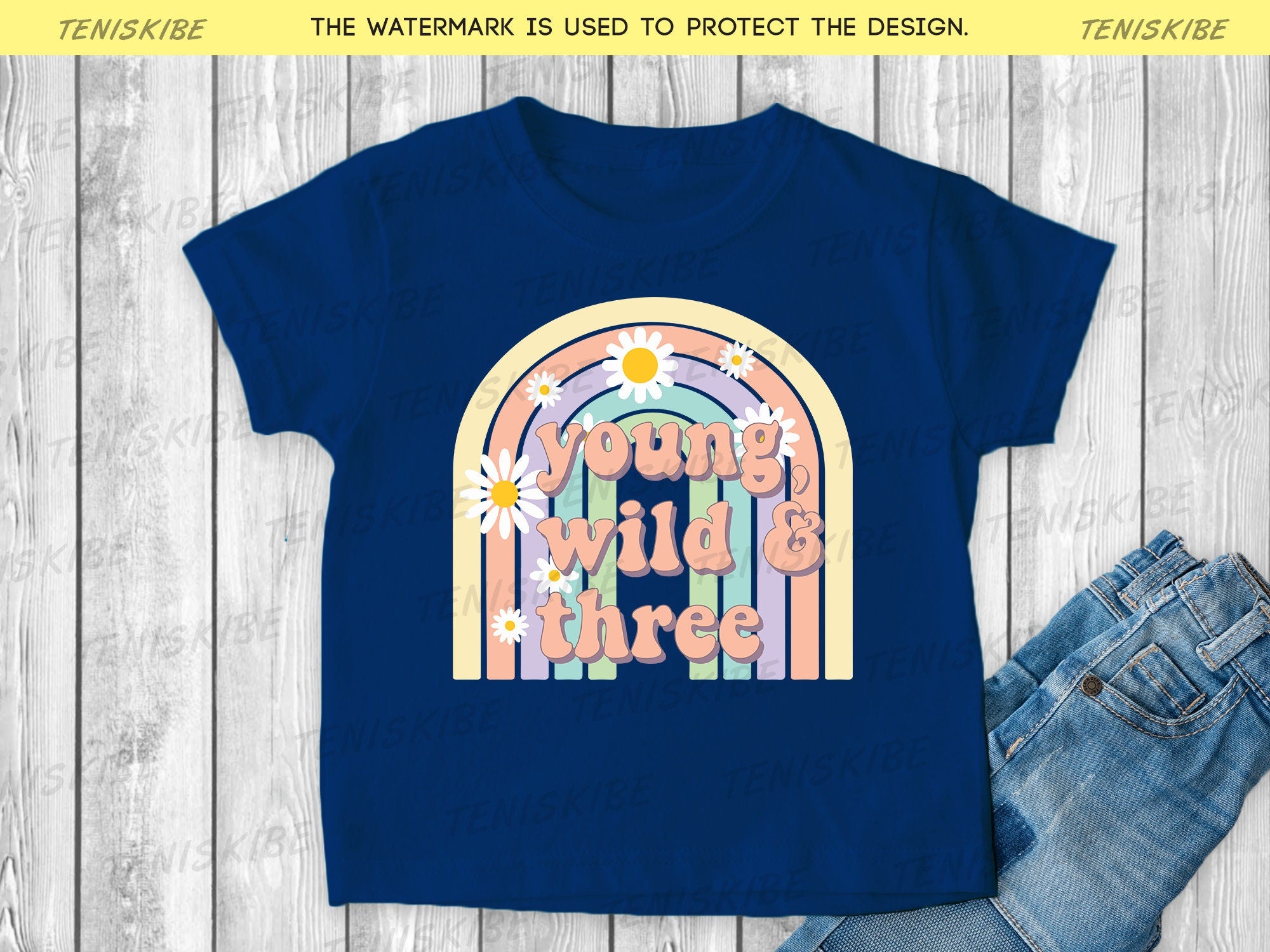 3rd Birthday T-shirt , Young Wild and Three Birthday Shirt