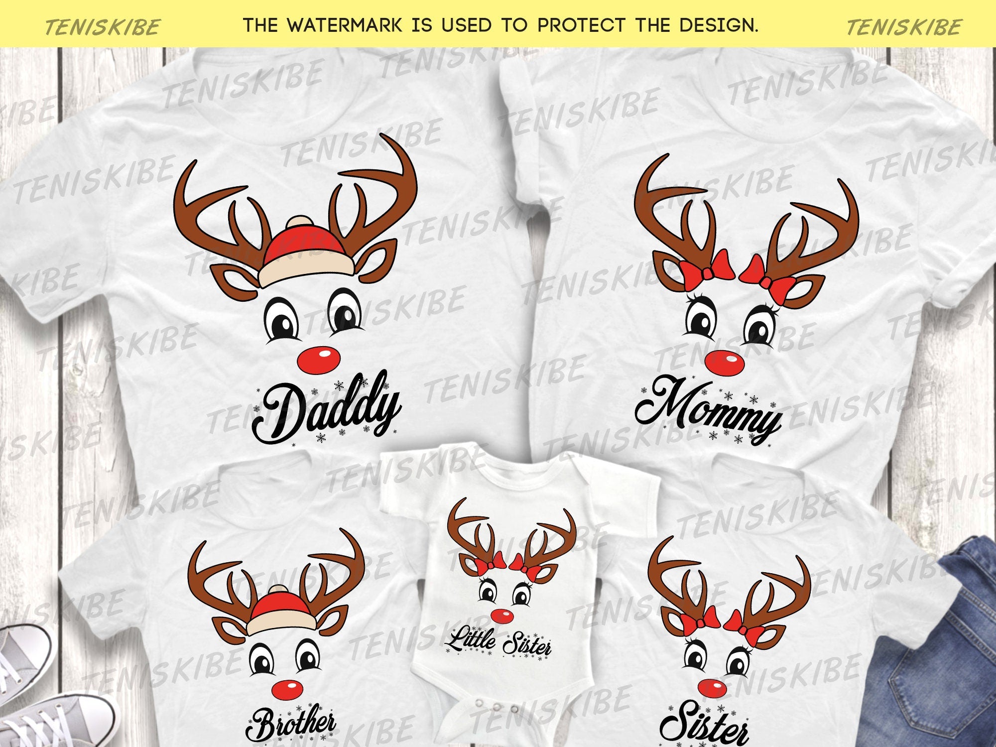 Custom Name Christmas Deer T-shirt