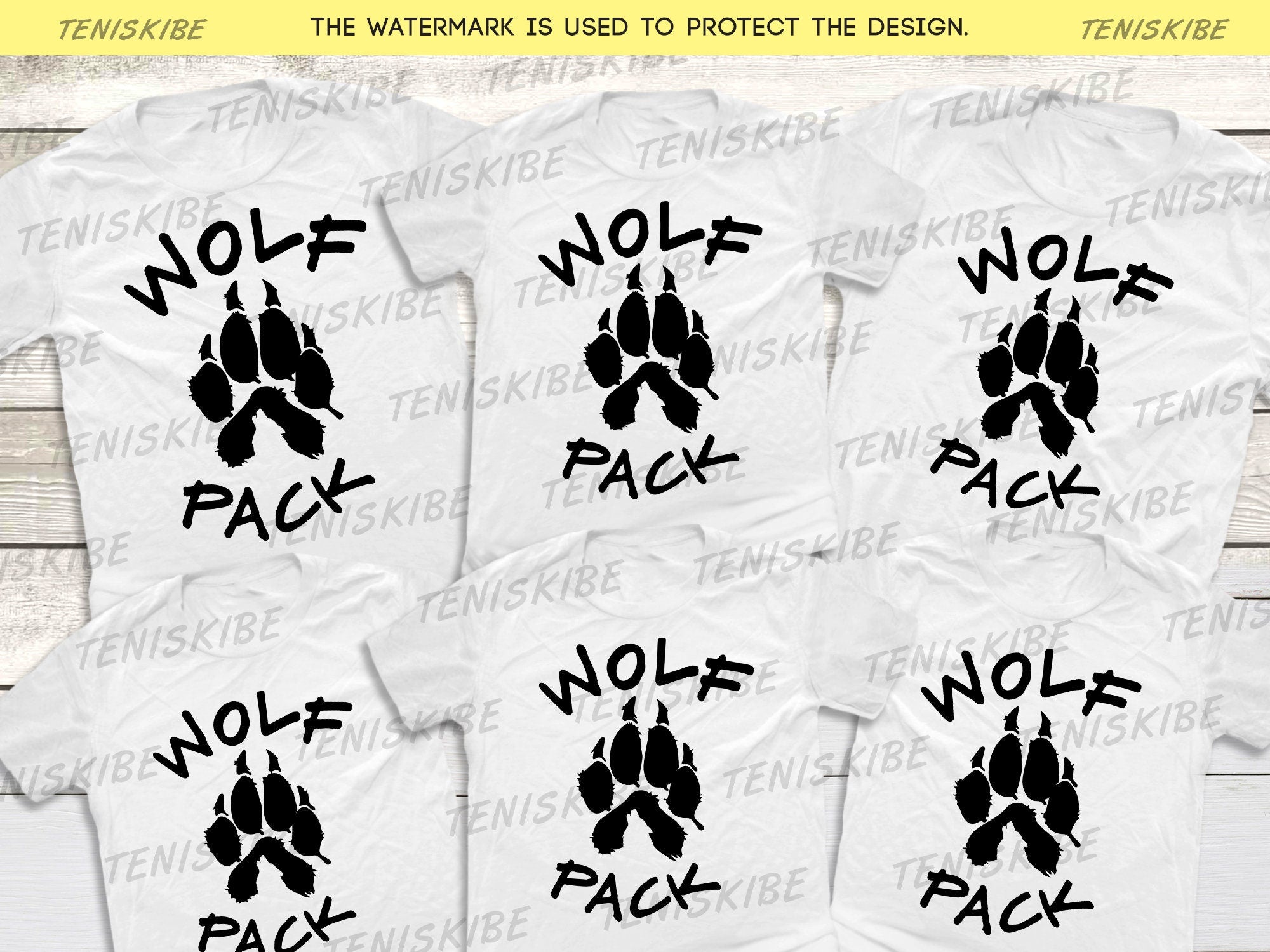 Matching Family Wolf Pack T-shirts