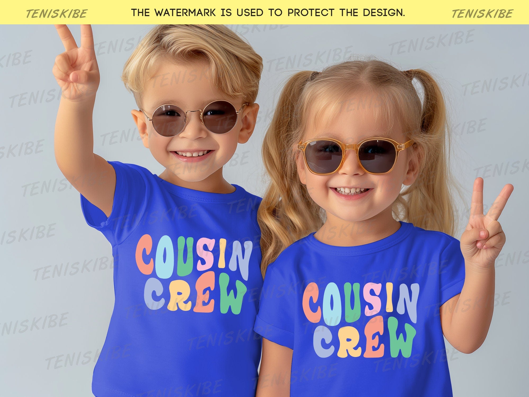 Cousin Crew Wave Text - Family Matching Shirts